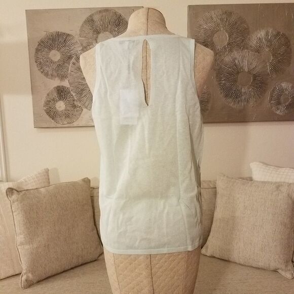 REISS Maude Keyhole Back Cotton & Wool Blend Tank - Picture 6 of 8